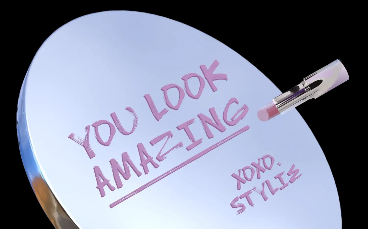 Mirror with 'You Look Amazing' message
