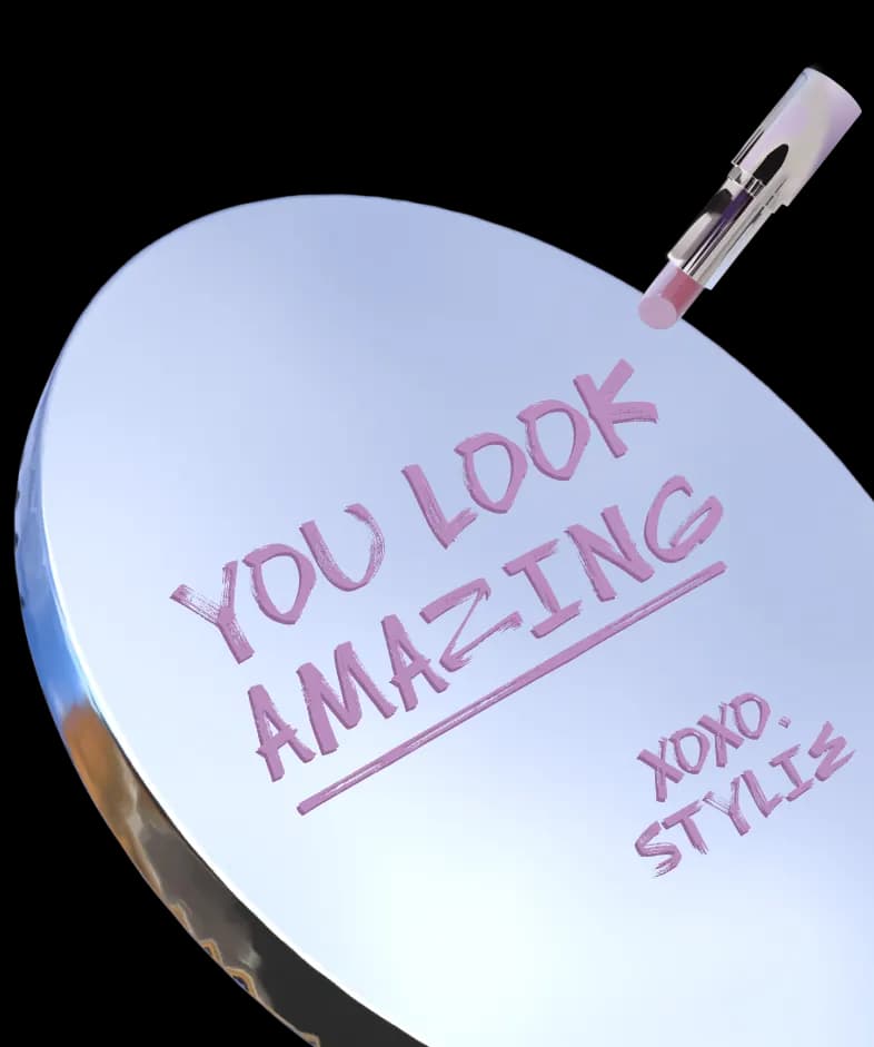 Mirror with 'You Look Amazing' message