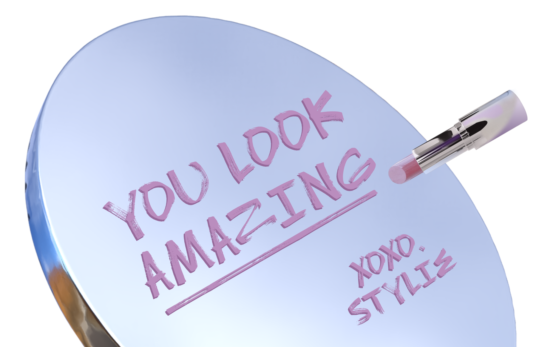Mirror with 'You Look Amazing' message